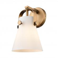  423-1W-BB-G411-6WH - Pilaster II Cone - 1 Light - 7 inch - Brushed Brass - Sconce