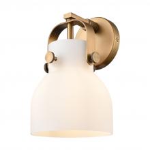  423-1W-BB-G412-6WH - Pilaster II Bell - 1 Light - 7 inch - Brushed Brass - Sconce