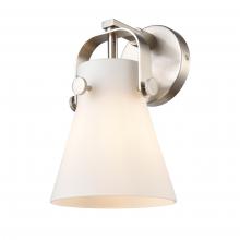  423-1W-SN-G411-6WH - Pilaster II Cone - 1 Light - 7 inch - Satin Nickel - Sconce