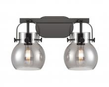  423-2W-BK-G410-6SM - Pilaster II Sphere - 2 Light - 17 inch - Matte Black - Bath Vanity Light