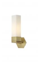  427-1W-BB-G427-14WH - Claverack - 1 Light - 6 inch - Brushed Brass - Sconce