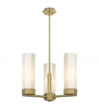  427-3CR-BB-G427-14WH - Claverack - 3 Light - 22 inch - Brushed Brass - Pendant