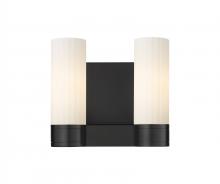  429-2W-BK-G429-8WH - Empire - 2 Light - 11 inch - Matte Black - Bath Vanity Light