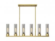  429-6I-BB-G429-8SM - Empire - 6 Light - 44 inch - Brushed Brass - Linear Pendant