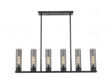  429-6I-BK-G429-8SM - Empire - 6 Light - 44 inch - Matte Black - Linear Pendant