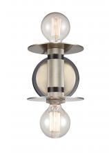  433-2W-BSN - Aurora - 2 Light - 6 inch - Black Satin Nickel - Sconce