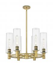  434-6CR-BB-G434-12CL - Crown Point - 6 Light - 24 inch - Brushed Brass - Chandelier