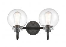  437-2W-BK-CL-LED - Olivia - 2 Light - 17 inch - Matte Black - Bath Vanity Light