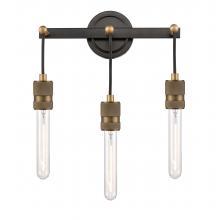  444-3W-BAB - Ellis - 3 Light - 14 inch - Black Antique Brass - Bath Vanity Light