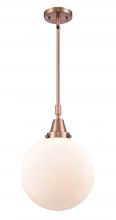  447-1S-AC-G201-10-LED - Beacon - 1 Light - 10 inch - Antique Copper - Mini Pendant