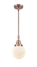  447-1S-AC-G201-6-LED - Beacon - 1 Light - 6 inch - Antique Copper - Mini Pendant