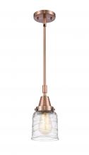  447-1S-AC-G513-LED - Bell - 1 Light - 5 inch - Antique Copper - Mini Pendant