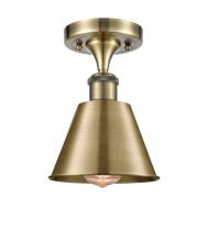  516-1C-AB-M8-LED - Smithfield - 1 Light - 7 inch - Antique Brass - Semi-Flush Mount