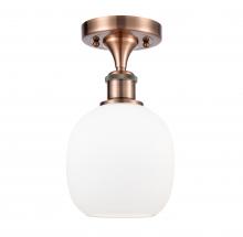  516-1C-AC-G101-LED - Belfast - 1 Light - 6 inch - Antique Copper - Semi-Flush Mount