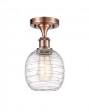  516-1C-AC-G1013-LED - Belfast - 1 Light - 6 inch - Antique Copper - Semi-Flush Mount