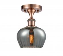  516-1C-AC-G93-LED - Fenton - 1 Light - 7 inch - Antique Copper - Semi-Flush Mount