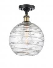  516-1C-BAB-G1213-10-LED - Athens Deco Swirl - 1 Light - 10 inch - Black Antique Brass - Semi-Flush Mount