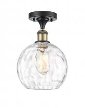  516-1C-BAB-G1215-8-LED - Athens Water Glass - 1 Light - 8 inch - Black Antique Brass - Semi-Flush Mount