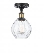  516-1C-BAB-G362-LED - Waverly - 1 Light - 6 inch - Black Antique Brass - Semi-Flush Mount