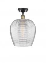  516-1C-BAB-G462-12-LED - Norfolk - 1 Light - 12 inch - Black Antique Brass - Semi-Flush Mount