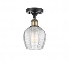  516-1C-BAB-G462-6-LED - Norfolk - 1 Light - 6 inch - Black Antique Brass - Semi-Flush Mount