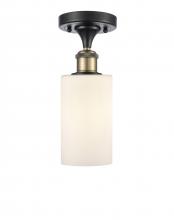  516-1C-BAB-G801-LED - Clymer - 1 Light - 4 inch - Black Antique Brass - Semi-Flush Mount