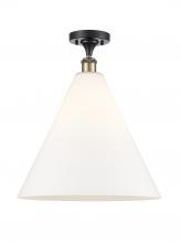  516-1C-BAB-GBC-161-LED - Berkshire - 1 Light - 16 inch - Black Antique Brass - Semi-Flush Mount