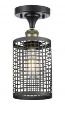  516-1C-BAB-M18-BK - Nestbrook - 1 Light - 5 inch - Black Antique Brass - Semi-Flush Mount