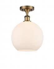  516-1C-BB-G121-10-LED - Athens - 1 Light - 10 inch - Brushed Brass - Semi-Flush Mount