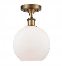  516-1C-BB-G121-LED - Athens - 1 Light - 8 inch - Brushed Brass - Semi-Flush Mount