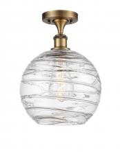  516-1C-BB-G1213-10-LED - Athens Deco Swirl - 1 Light - 10 inch - Brushed Brass - Semi-Flush Mount