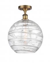  516-1C-BB-G1213-12-LED - Athens Deco Swirl - 1 Light - 12 inch - Brushed Brass - Semi-Flush Mount