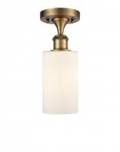  516-1C-BB-G801-LED - Clymer - 1 Light - 4 inch - Brushed Brass - Semi-Flush Mount