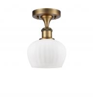  516-1C-BB-G91-LED - Fenton - 1 Light - 7 inch - Brushed Brass - Semi-Flush Mount