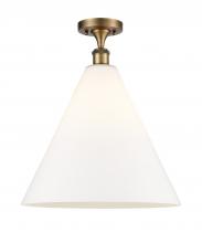  516-1C-BB-GBC-161-LED - Berkshire - 1 Light - 16 inch - Brushed Brass - Semi-Flush Mount