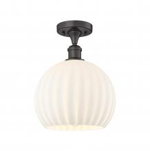  516-1C-OB-G1217-10WV - White Venetian - 1 Light - 10 inch - Oil Rubbed Bronze - Semi-Flush Mount