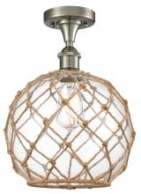 Innovations Lighting 516-1C-SN-G122-10RB-LED - Farmhouse Rope - 1 Light - 10 inch - Brushed Satin Nickel - Semi-Flush Mount