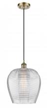  516-1P-AB-G462-12-LED - Norfolk - 1 Light - 12 inch - Antique Brass - Cord hung - Mini Pendant