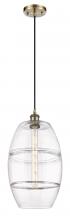  516-1P-AB-G557-10CL - Vaz - 1 Light - 10 inch - Antique Brass - Cord hung - Mini Pendant