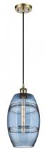  516-1P-AB-G557-8BL - Vaz - 1 Light - 8 inch - Antique Brass - Cord hung - Mini Pendant