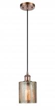  516-1P-AC-G116-LED - Cobbleskill - 1 Light - 5 inch - Antique Copper - Cord hung - Mini Pendant