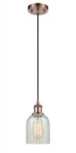  516-1P-AC-G2511-LED - Caledonia - 1 Light - 5 inch - Antique Copper - Cord hung - Mini Pendant