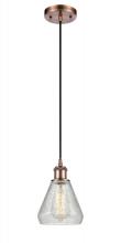  516-1P-AC-G275-LED - Conesus - 1 Light - 6 inch - Antique Copper - Cord hung - Mini Pendant