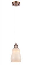  516-1P-AC-G391-LED - Ellery - 1 Light - 5 inch - Antique Copper - Cord hung - Mini Pendant