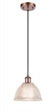  516-1P-AC-G422 - Arietta - 1 Light - 8 inch - Antique Copper - Cord hung - Mini Pendant