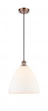  516-1P-AC-GBD-121-LED - Bristol - 1 Light - 12 inch - Antique Copper - Cord hung - Mini Pendant