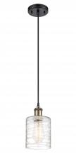  516-1P-BAB-G1113-LED - Cobbleskill - 1 Light - 5 inch - Black Antique Brass - Cord hung - Mini Pendant