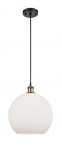  516-1P-BAB-G121-12-LED - Athens - 1 Light - 12 inch - Black Antique Brass - Cord hung - Mini Pendant