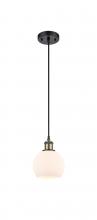  516-1P-BAB-G121-6-LED - Athens - 1 Light - 6 inch - Black Antique Brass - Cord hung - Mini Pendant