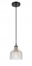  516-1P-BAB-G412-LED - Dayton - 1 Light - 6 inch - Black Antique Brass - Cord hung - Mini Pendant